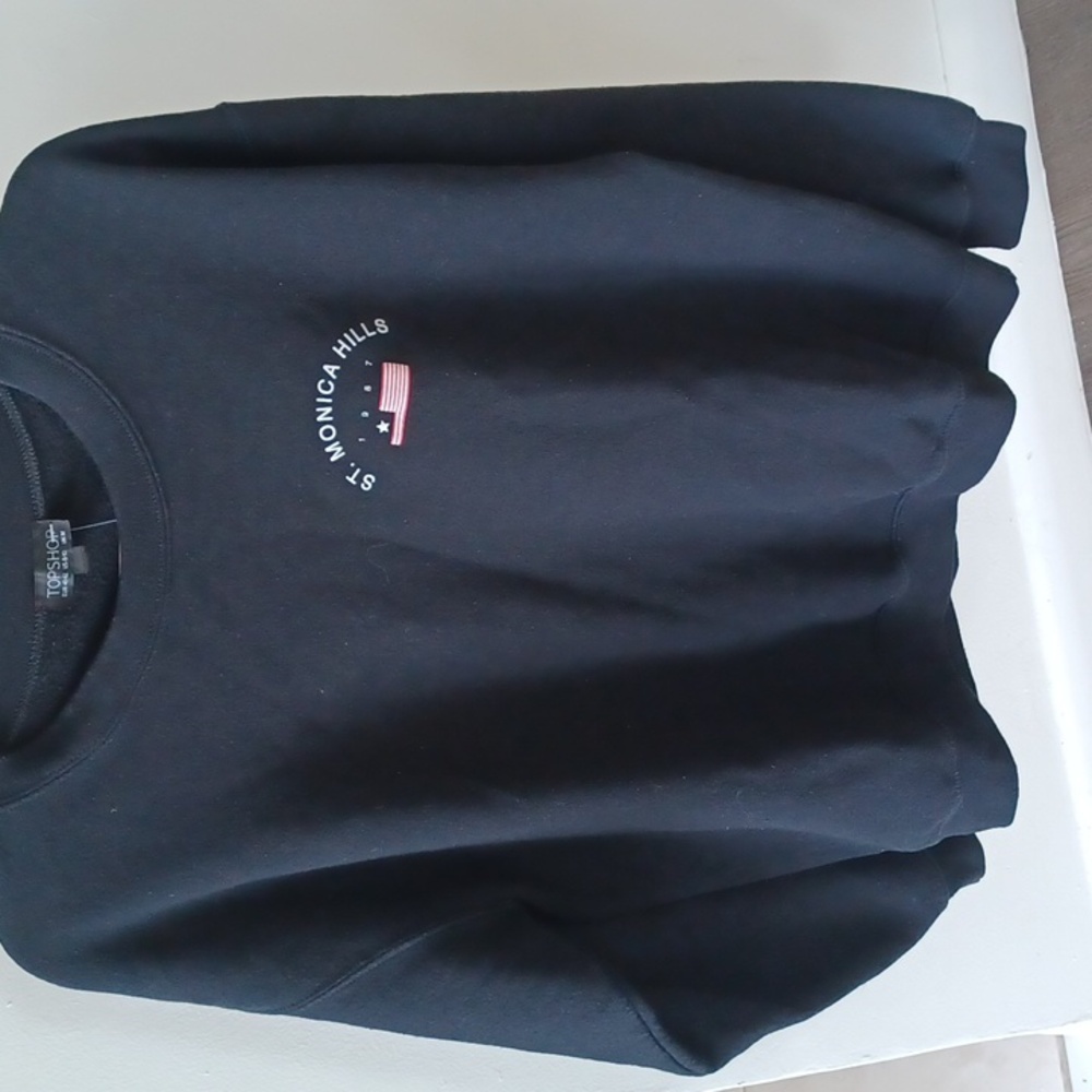 Topshop men's crewneck sweater black size 8-10